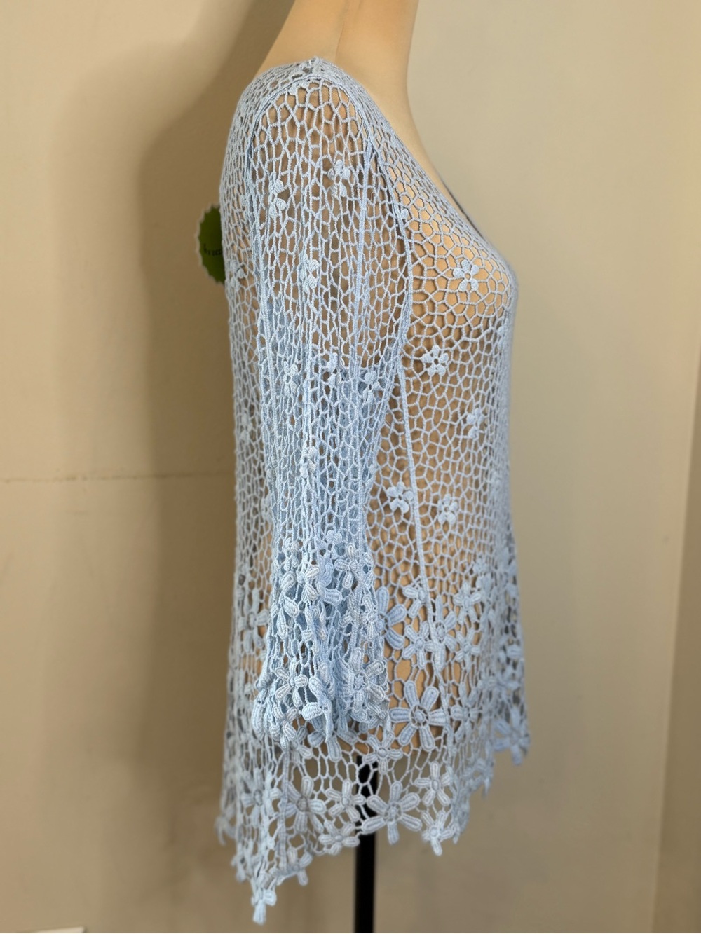Breeze Over blue floral lace sheer swimwear coverup 
Free Size - Picture 2 of 10